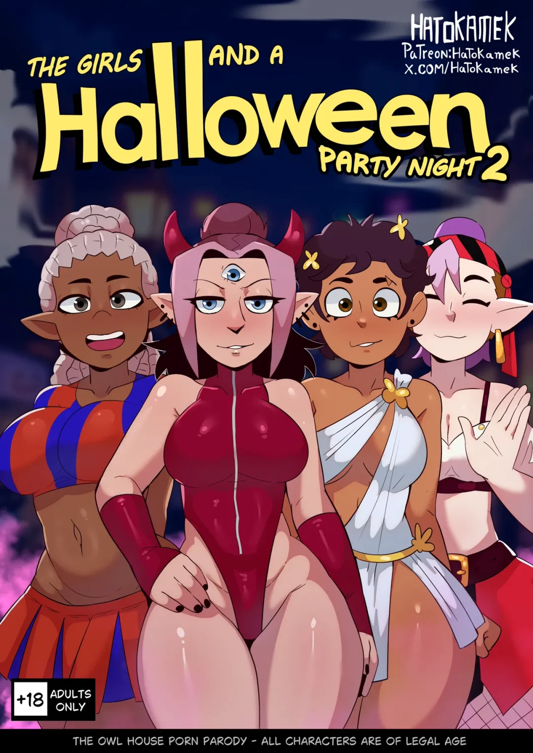 Girls at a Halloween Party 2 – HatoKameK comic page 1