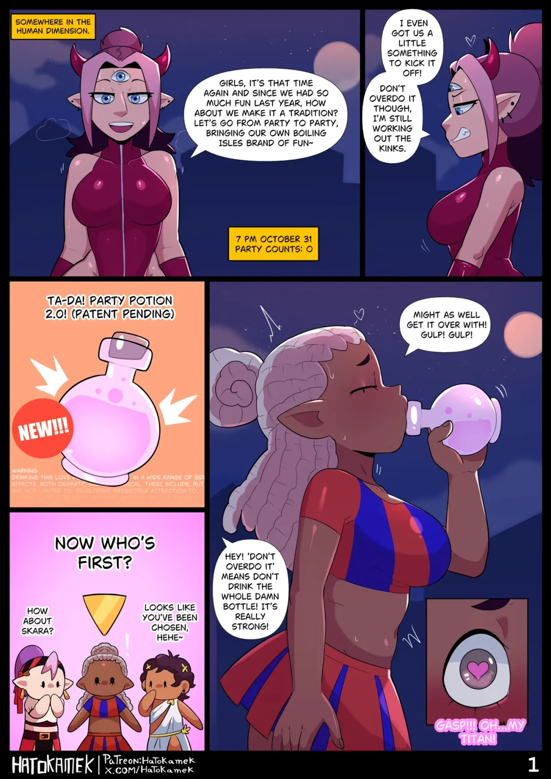 Girls at a Halloween Party 2 – HatoKameK comic page 2