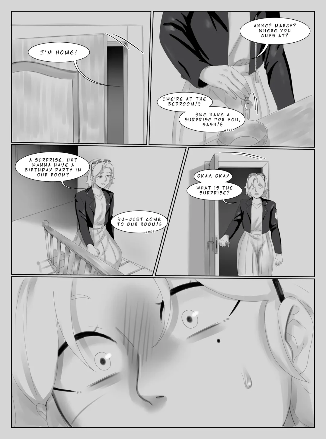 Sasha’s Birthday Present – GygerBeen comic page 1