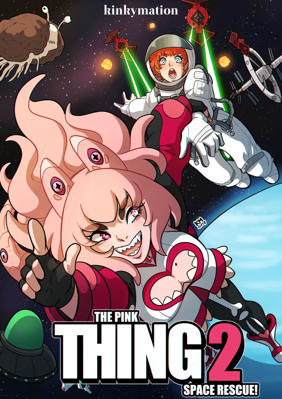 The Pink Thing 2: Space Rescue! – Kinkymation comic page 1