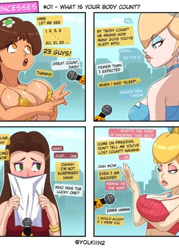The Princesses – Yolkiin, Porn Comic featuring Pauline, Peach, Daisy and Rosalina from Super Mario Bross