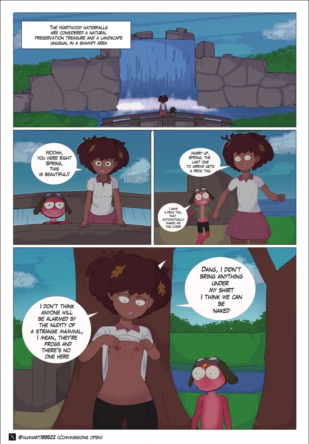 The Wartwood waterfalls – Xumi art comic page 1